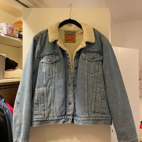 Levi's Denim Trucker Jacket Sherpa - Picture 5 of 8
